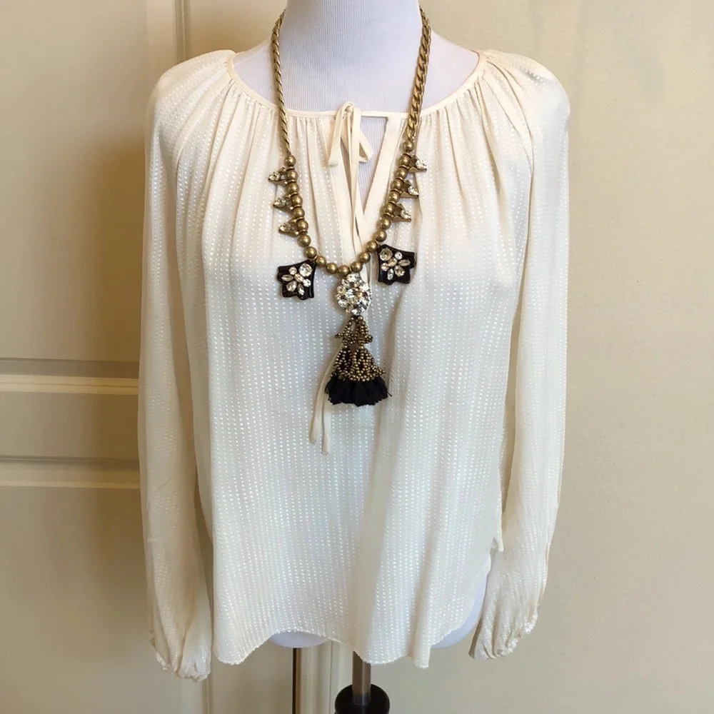 NWOT L’Agence cream silk top